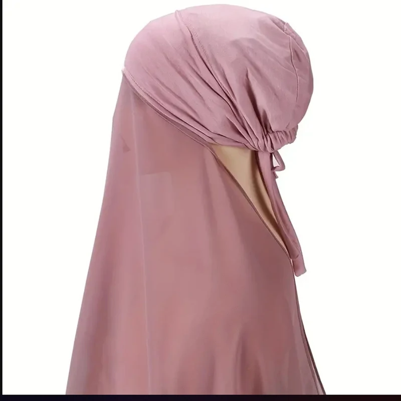 Musulmano istantaneo Hijab donna cofano con scialle in chiffon testa sciarpa berretto fascia interna stretch Hijab copertura copricapo turbante