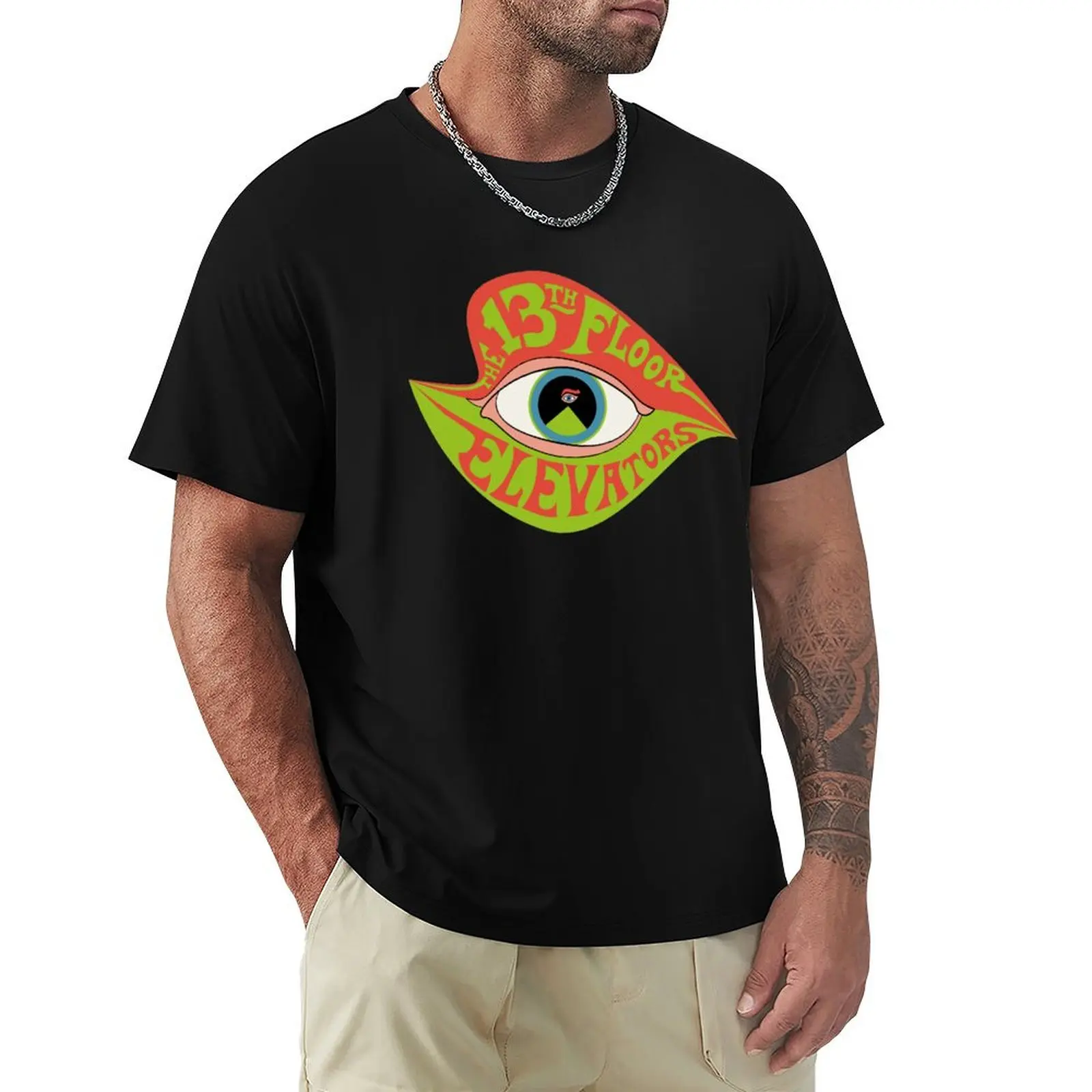 13th Floor Psychedelic Elevators Texas Rock T-Shirt Standard Fit Solid Tee Shirt
