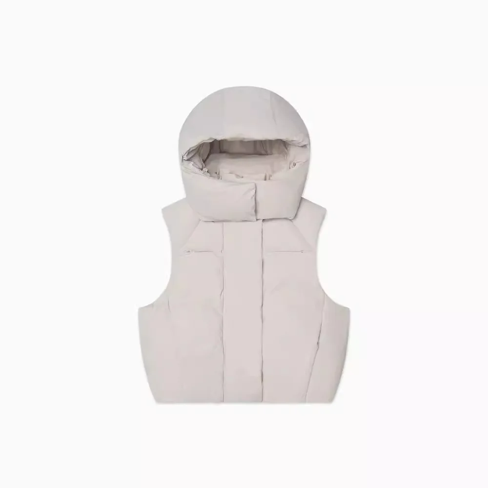 2025 Fashion KHY kylie's same Hooded Vest Vest Cotton Clothes Slim Zipper Standing Collar Tops Woman