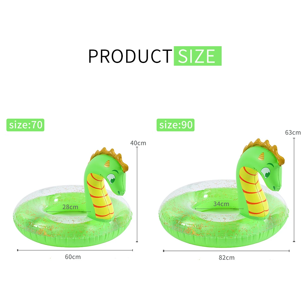 New Adult Kids Inflatable Dinosaur Cute Animal Summer Rubber Swimming Ring Swimming Pool Float Game Beach Accessories Water Toys