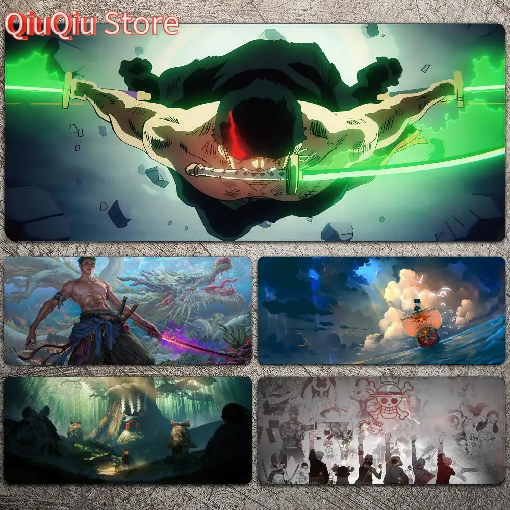 Japanese Anime Mousepad Large Gaming Mouse Pad LockEdge Thickened Computer O-One Piece D-L-Luffy Zoro Keyboard Table Desk Mat
