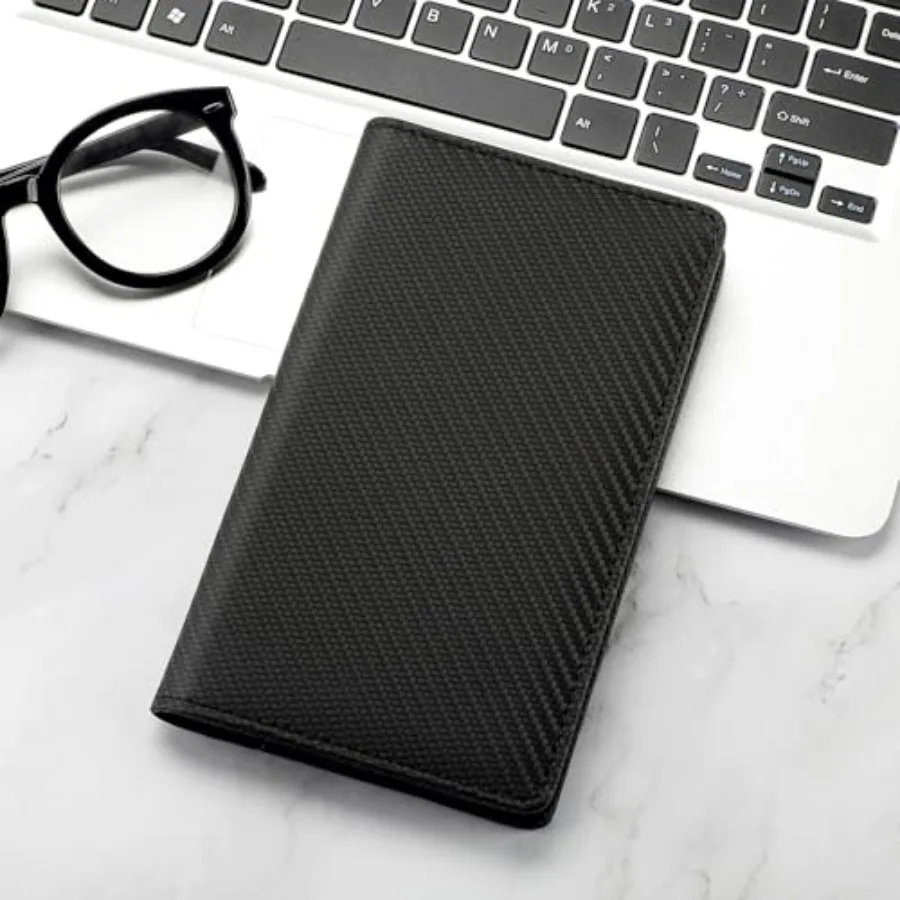 Business Card Organizer Book, Holds 240 Cards, Portable PU Leather Business Card Holder with Clear Sleeves, Professional Card B