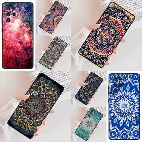 Mandala flower Pattern Phone Case For Samsung Galaxy S24 S23 S22 S21 Ultra S10 Note 10 Pro S20 Plus FE S9 S8 Cover