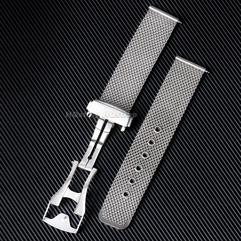 20mm 22mm Milanese Mesh Stainless Steel Strap for Omega Seamaster 007 Metal Watchband Folding Buckle Universal Replacement Band