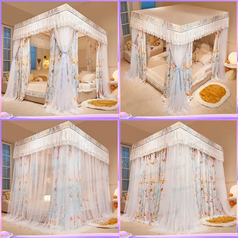 2026 new floor-to-ceiling blackout mosquito net household bedroom integrated tent windproof mosquito-proof moisture-proof