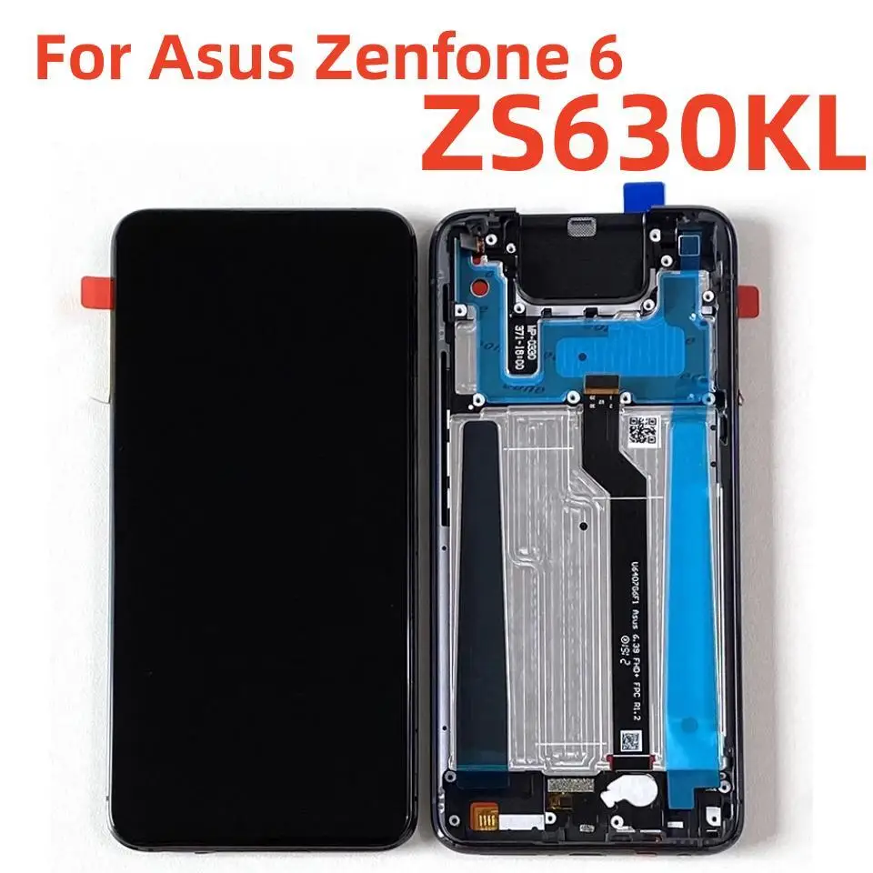 

6.4" Original For Asus Zenfone 6 ZS630KL LCD Display Screen Frame+Touch Panel Digitizer For ASUS 01WD ZS630KL I01WD LCD