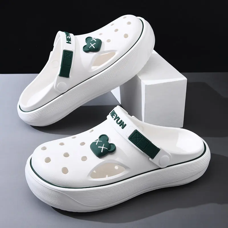 Men's EVA Clogs & Mules Non-Slip Beach Closed-Toe Slippers Platform Boys Garden Shoes Couple Hole Shoes Slides