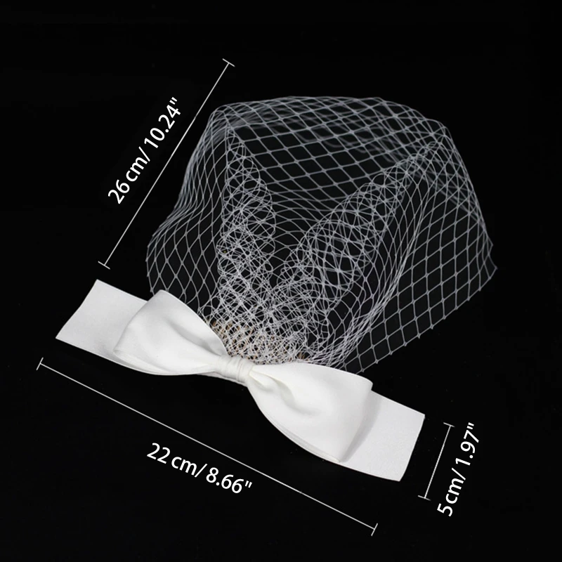 Fascinator Veil for Women Hat Headband Bowknot Hair Clip with Comb Tea Party Fascinator Hat Pillbox Hat Headwear