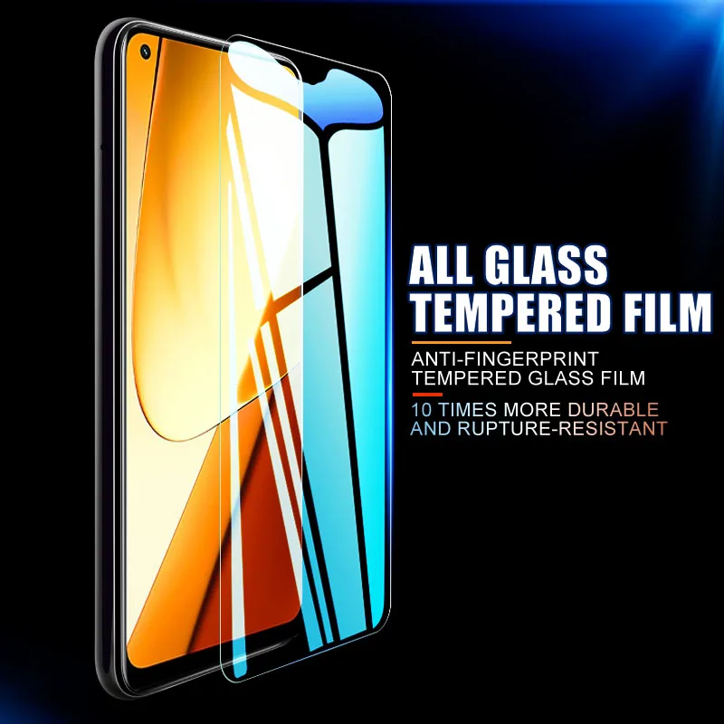 4Pcs Full Cover Tempered Glass For Realme  8 9 10 11 Pro Plus 4G 5G Speed Screen Protector Transparent Protective Film glass