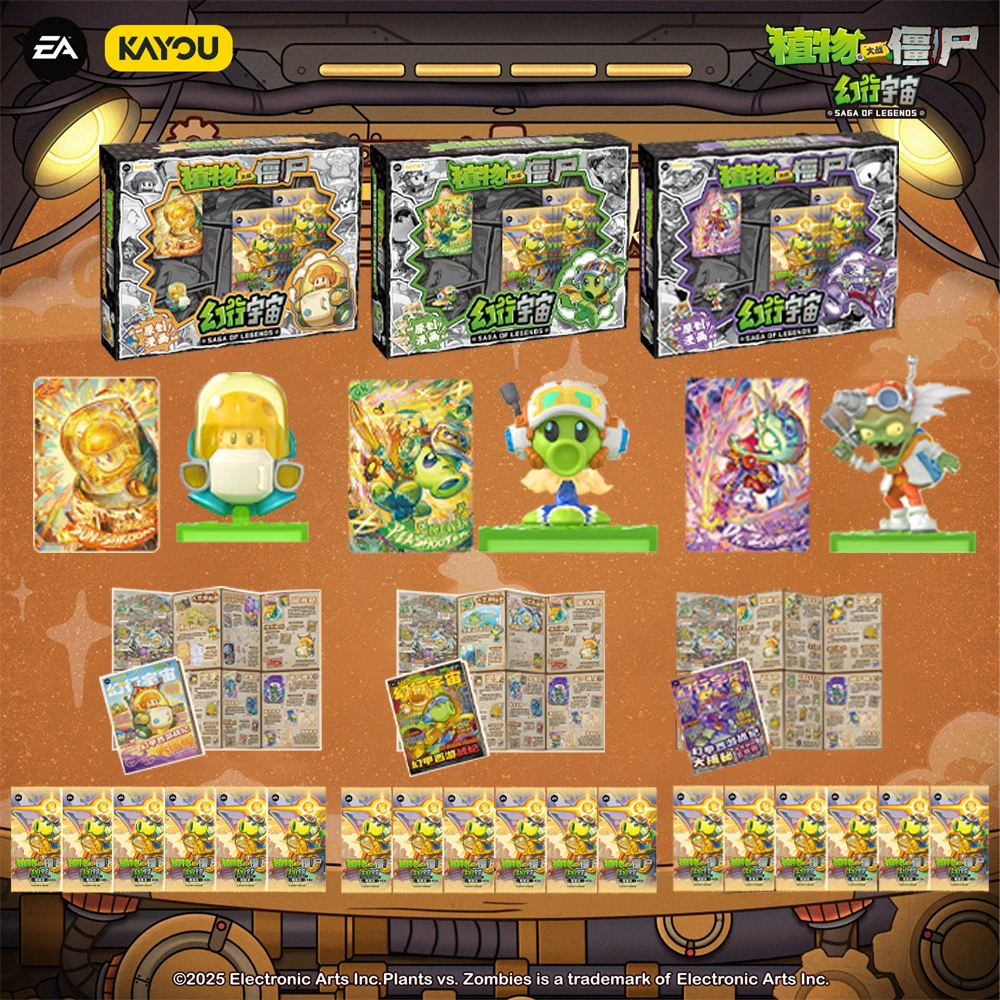 KAYOU Plants Vs. Zombies Collection Trading Cards Magic Travel Universe Set Sun-Shroom Edition PVZ Fantasy Travel Bag Card Gifts