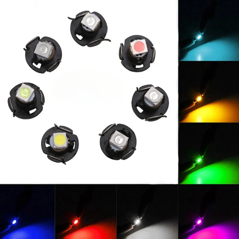 

10pcs T3 LED 3030 SMD Led Bulb T4.2 T4.7 Indicator Light Bulb Car Dashboard Warning Indicator Light Instrument Lamp Auto Lamp