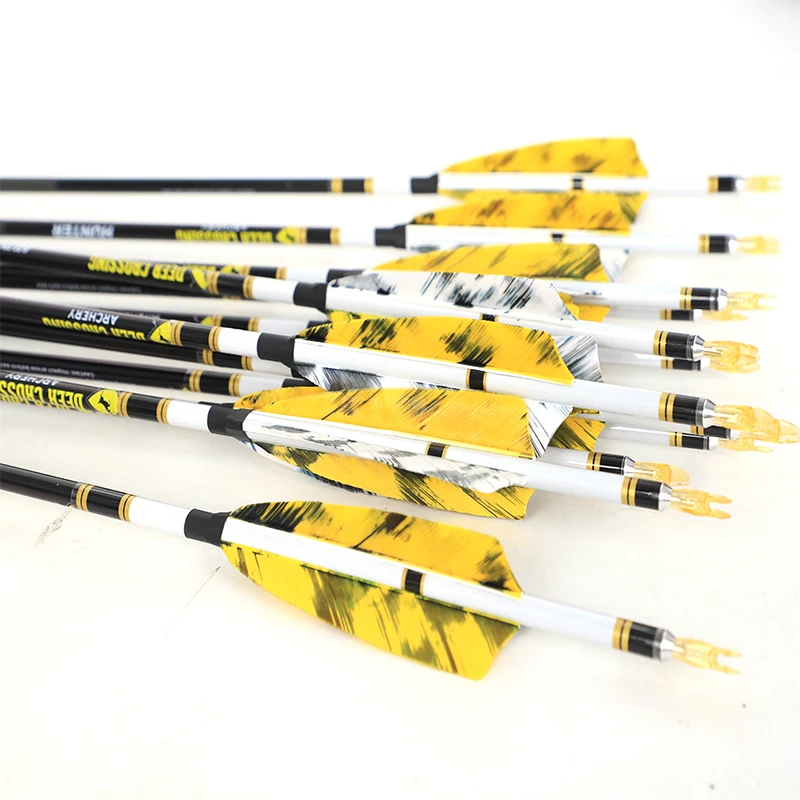 6/12pcs 31inch Archery Pure Carbon Arrow ID 6.2mm Spine 300 350 400 500 600 700 800 For Compound/Recurve Bow Shooting Practicing