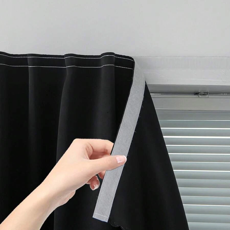 Modern Self-Adhesive Blackout Curtain, Light Blocking Drapes for Bedroom & Living Room, Home Decor Simple & Easy To Install, Window Thermal Insulated, Kitchen Room Darkening