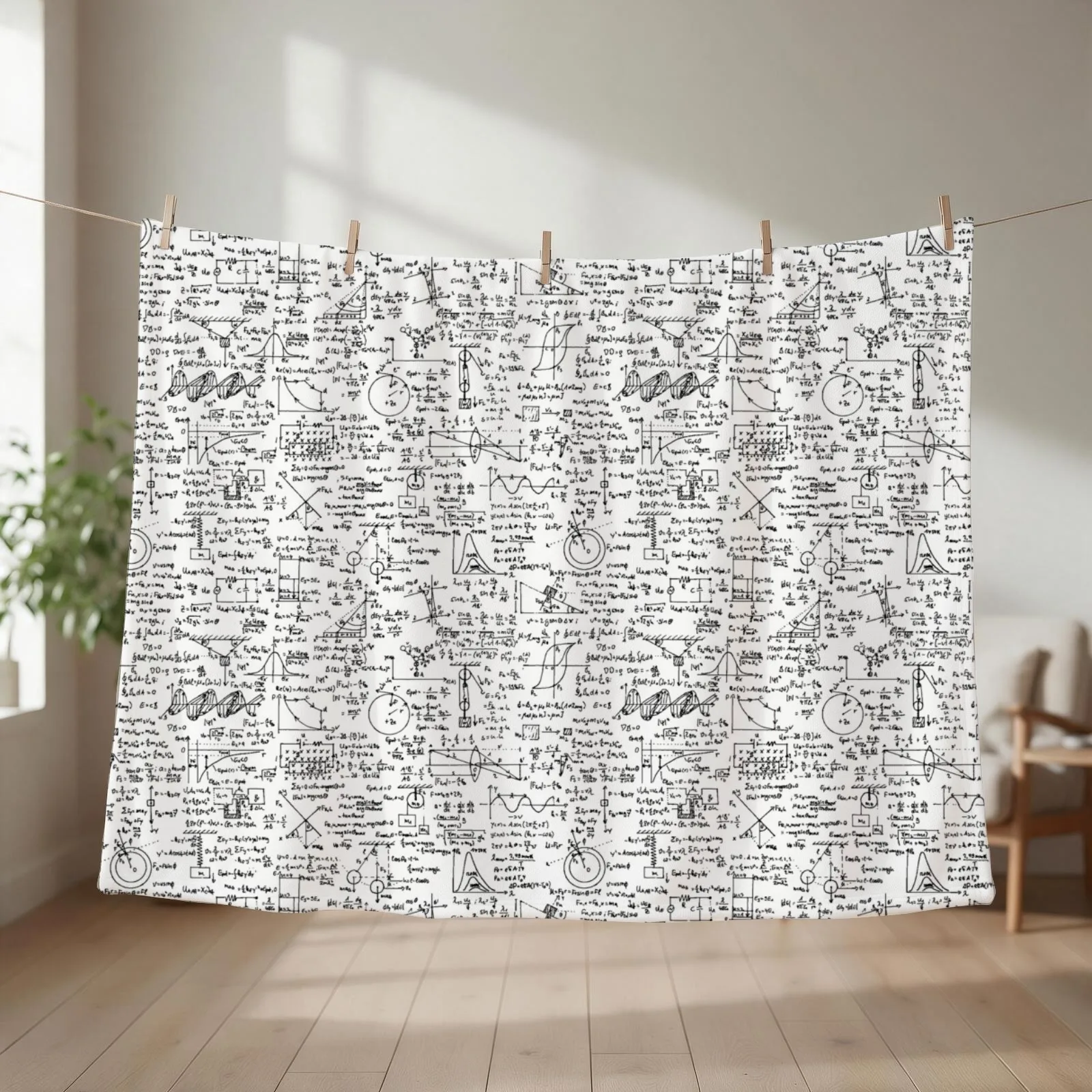 Physics Equations Throw Blanket couch cozy soft plush fuzzy picnic outdoor blanket