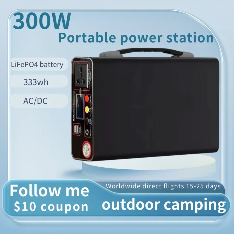 90000mAh Portable Power Station High-Performance LiFePO4 Solar Generator  Home Emergencies 300w AC/DC/Type-C/USB Outputs