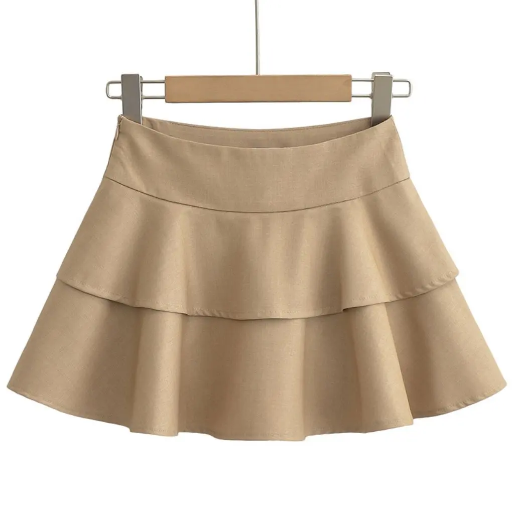 

Summer New Women's High Waist Ruffled A-Line Skirt Anti-Exposure Cake Style Hot Girl Ballet Half Skirt