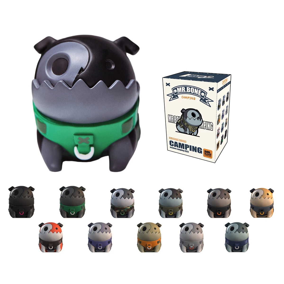 HIPLAY MR.BONE الجيل الرابع التخييم الحرير القذر الكلب يجلس تشكل مجموعة صندوق صندوق أعمى الشكل