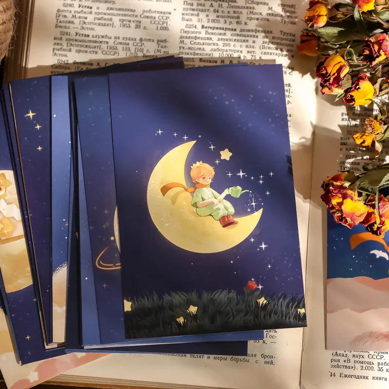 

30 Sheets Little Prince Series Postcard Set Creative Cartoon Hand-Painted Scrapbook Greeting Card Student Stiationery Gifts