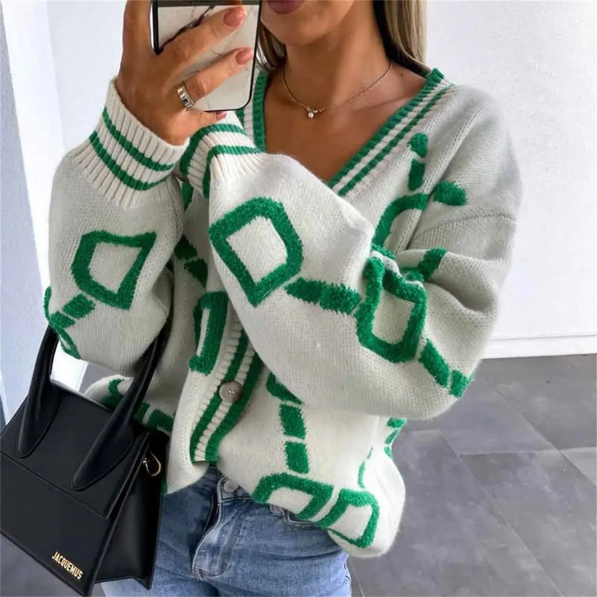 Single Breasted Knitted Cardigan V Neck Women\'s Sweaters Fashion Autumn Winter Outerwear Long Sleeve New In Female Coats Casual