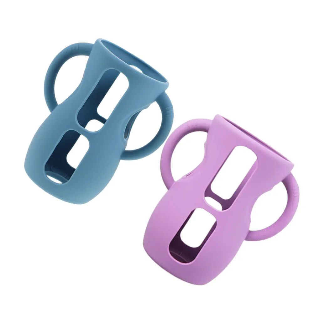 2Pcs Silicone Feeding Bottle Sleeves Snug Fit Protection Anti Breakage Easy Maintenance Nursery Essential Bottle Insulation