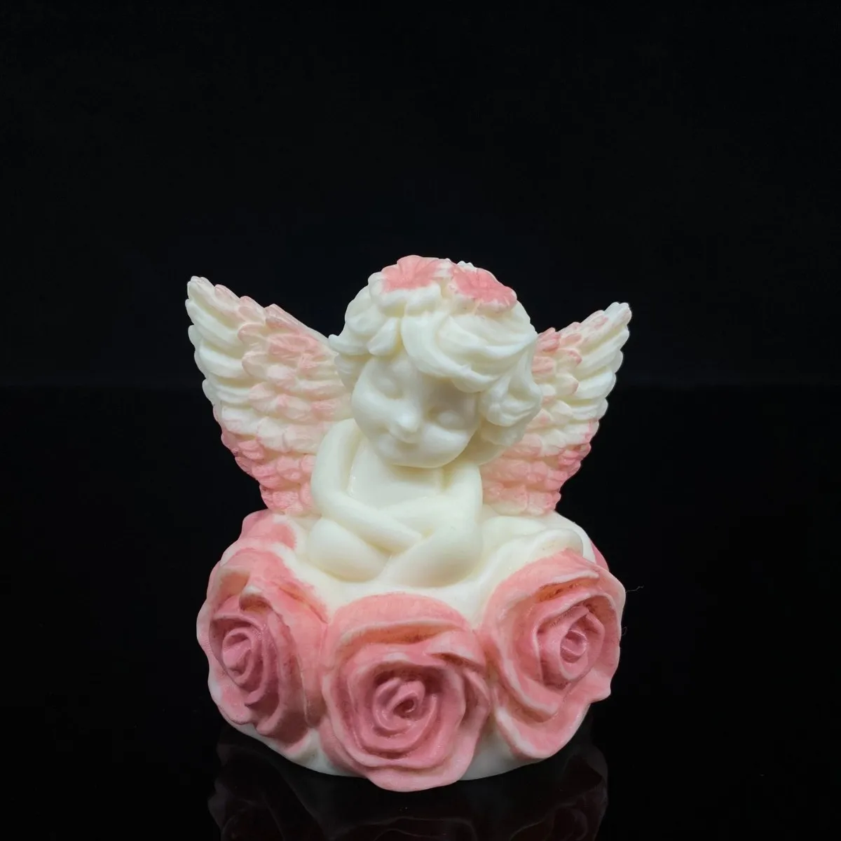 Natural Tagua Nut Carved Shell Sleeping Rose Angel Elf Statue Home Office Vehicle Table Collectible Ornament Craft Gift