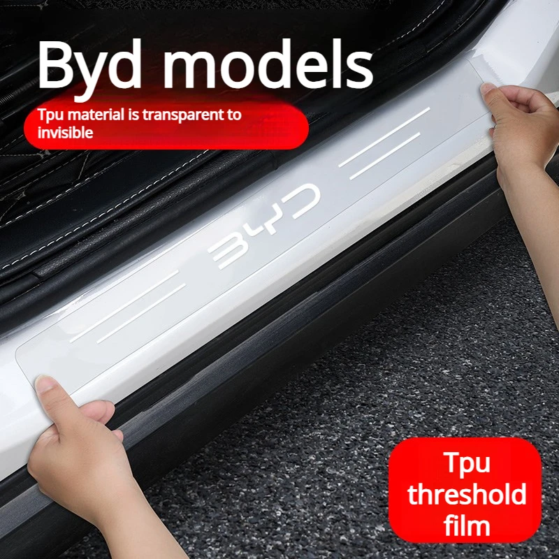 FOR BYD E2 Tang DM Han Qin PLUS Yuan Pro Song MAX car threshold strip anti-stepping transparent pedal protection strip