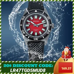 SEESTERN-62MAS Relógio automático de mergulho masculino, relógio de pulso mecânico, cerâmica, data luminosa, safira original, 200m impermeável, 38mm, NH35