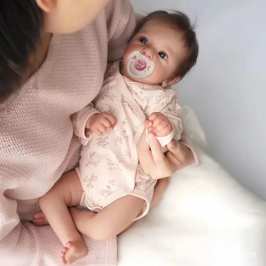 Poupées reborn réalistes - Bébé nouveau-né réaliste de 18 pouces, corps en tissu, poupée faite à la main avec accessoires, cadeau pour les enfants de 3 ans et plus