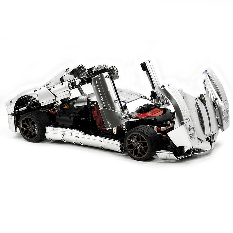 JIESTAR JJ9210 Pagganis نموذج فضي سوبر سباق السيارات Hypercar اللبنات الطوب لغز لتقوم بها بنفسك لعبة هدايا عيد الميلاد للأطفال #3