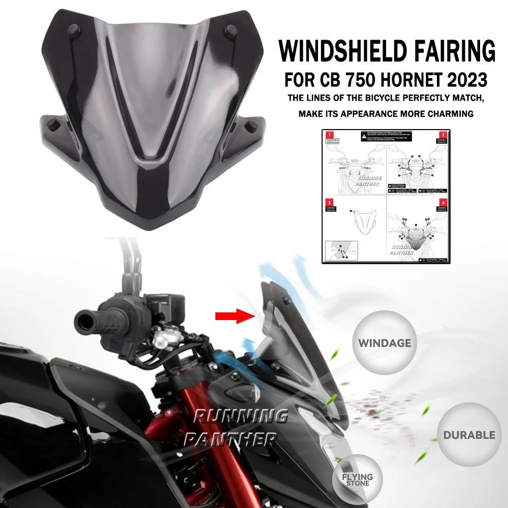 

Motorcycle Accessories Windshield Extension Spoiler Deflector Windscreen For HONDA cb750 CB 750 Hornet CB750 HORNET 2023