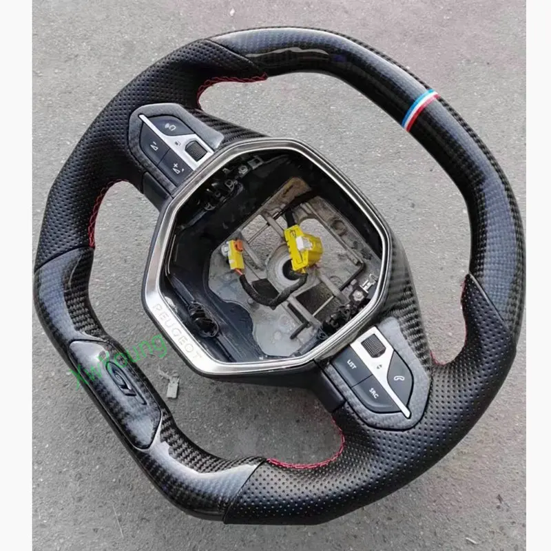 For Peugeot 508L 3008 4008 5008 GT 100% Real Carbon Fiber Car Steering Wheel