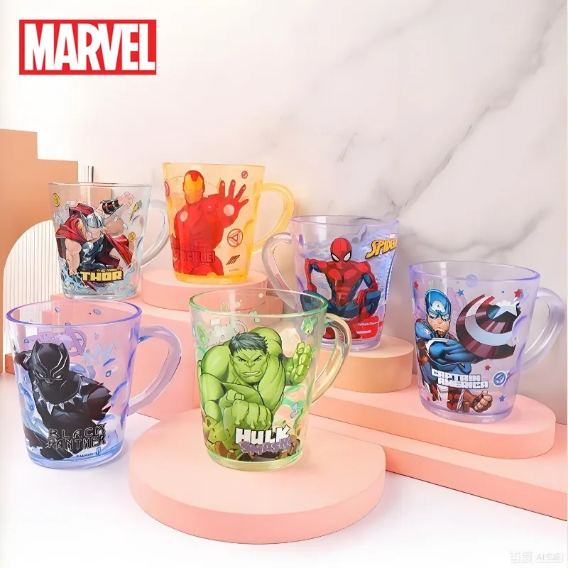 

Marvel Crystal Cup Hulk Iron Man Thor Anime Figure Children Baby Brushing Juice Milk Drinking Cold Water Toothbrush Cup Gifts