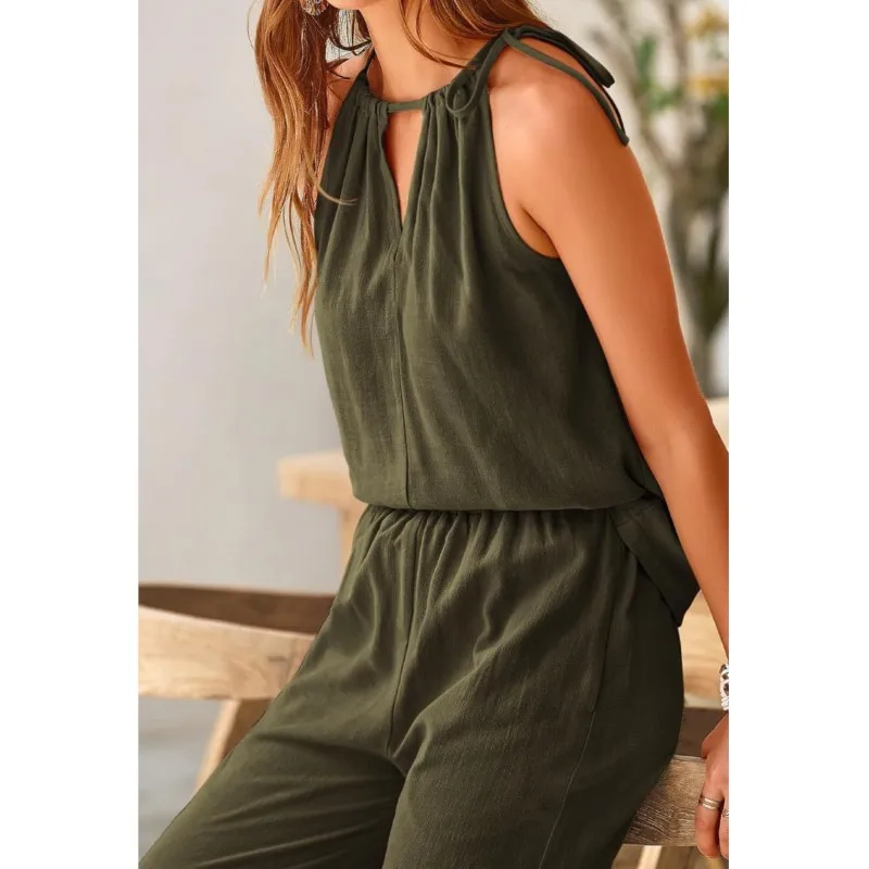 

Elegant 2-Piece Pant Sets Women Casual Vest And Pants Sets 2025 Holiday Style Suits 2pcs Outfits Wide Leg Trouser Sets Mujer
