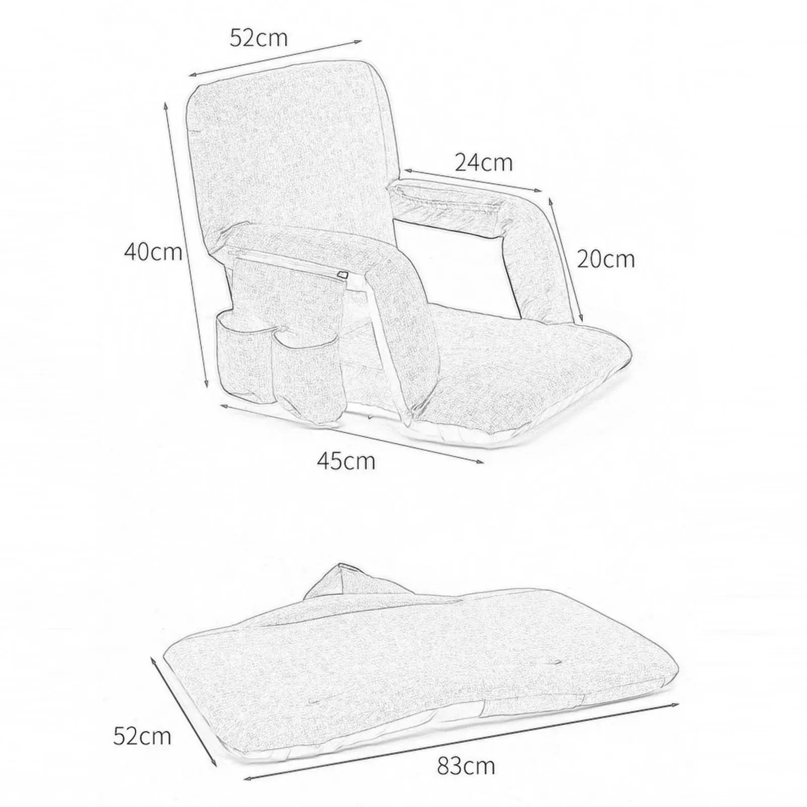 Stadium Seats for Bleachers Comfortable Portable Foldable Lightweight Soft Stadium Chair Seat Cushion for Indoor Outdoor Camping