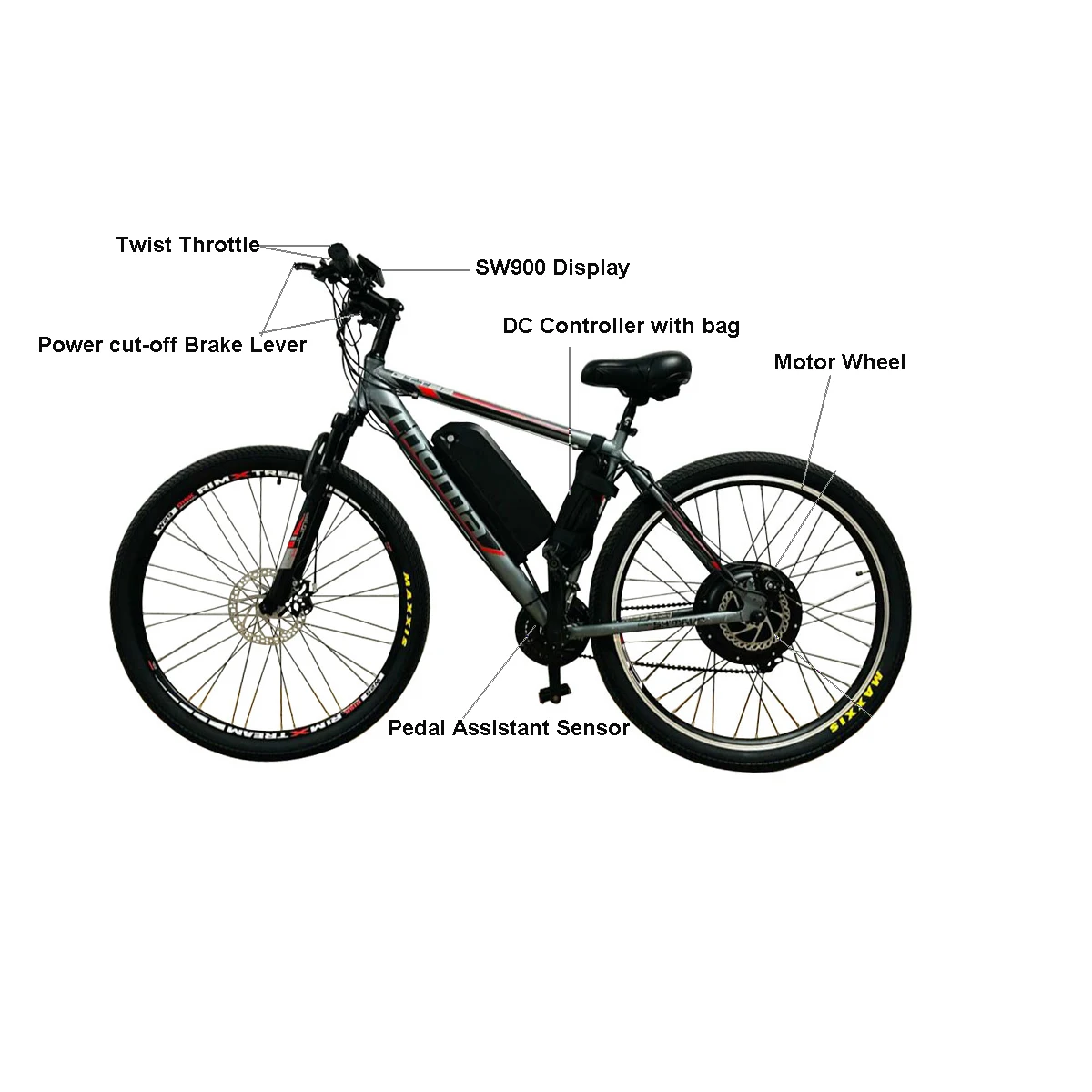CSC 20 "26" 27.5 "29" 48 فولت 1000 واط 1500 واط مكبح قرصي/حافة الفرامل Ebike عدة دراجة كهربائية محور الجبهة الخلفية عجلة المحرك #5