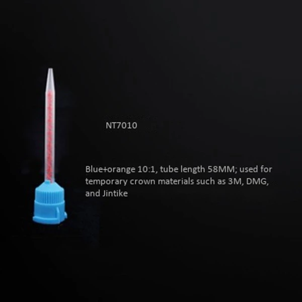 Puntas de mezcla de impresión, dispensador temporal de goma de silicona, cabezal mixto, herramientas de dentista, amarillo, 78mm, 50 unids/lote por paquete