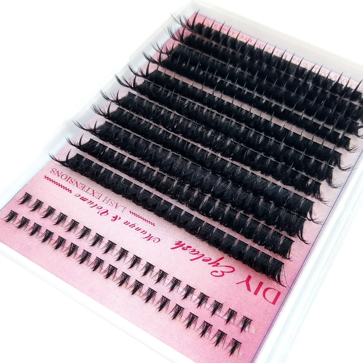 HBZGTLAD Vorgefertigte Fox-Eye Fluffy Lashes Manga Wimpernbüschel Natürliche Katzenaugen-Wimpern mit Spitzen-Wimpernbüscheln und unteren Wimpern – Detail 18