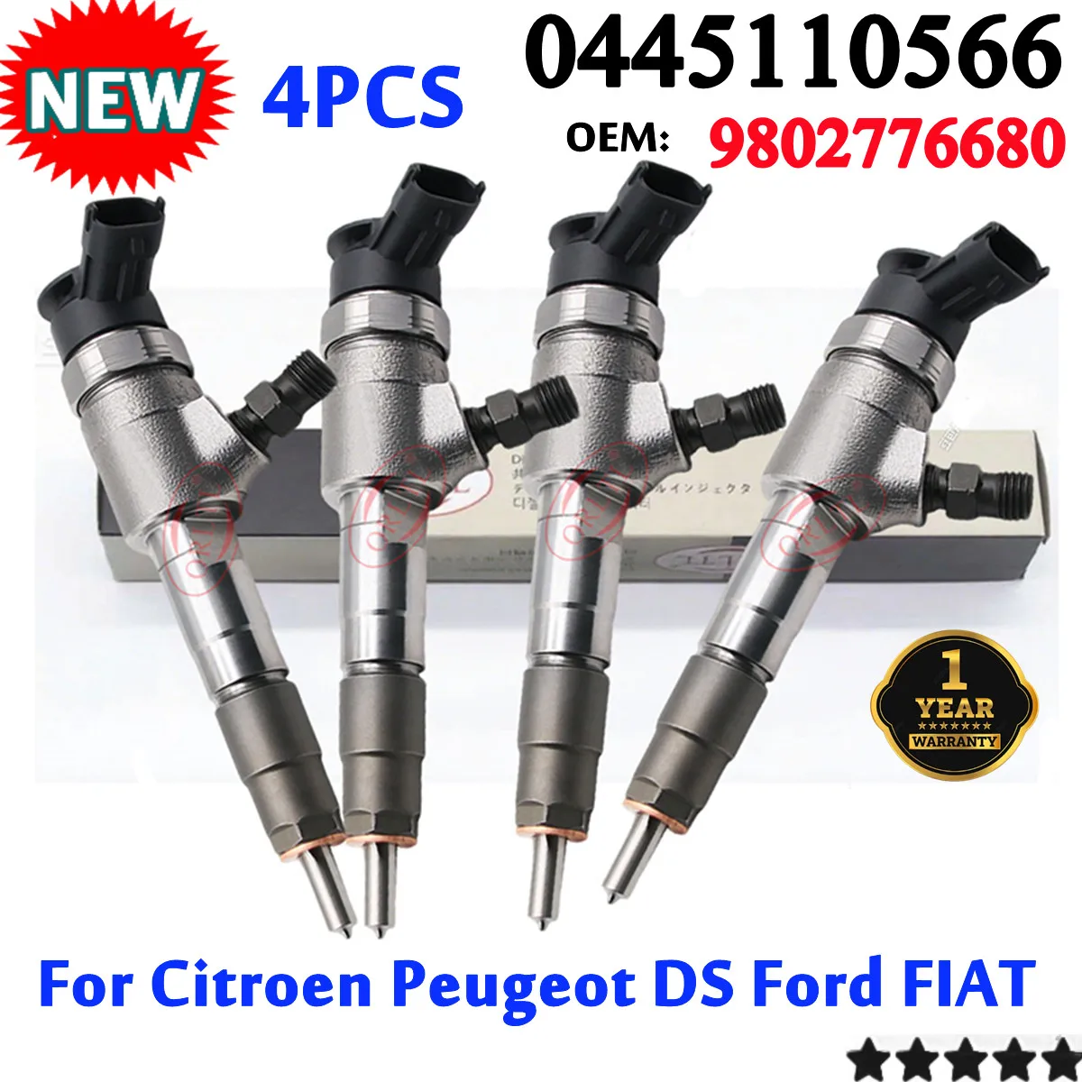 

4 шт. 0445110566 Дизельный инжектор 0445110565 0 445 110 566 Сопло 0 445 110 565 для Bosch Citroen Ford Peugeot 9802776680
