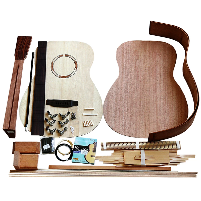 HHUATOOL Acoustic Guitar Solid Wood Material Combination Spruce Top Tonewood Back Sides Handmade Guitar Building Supplies