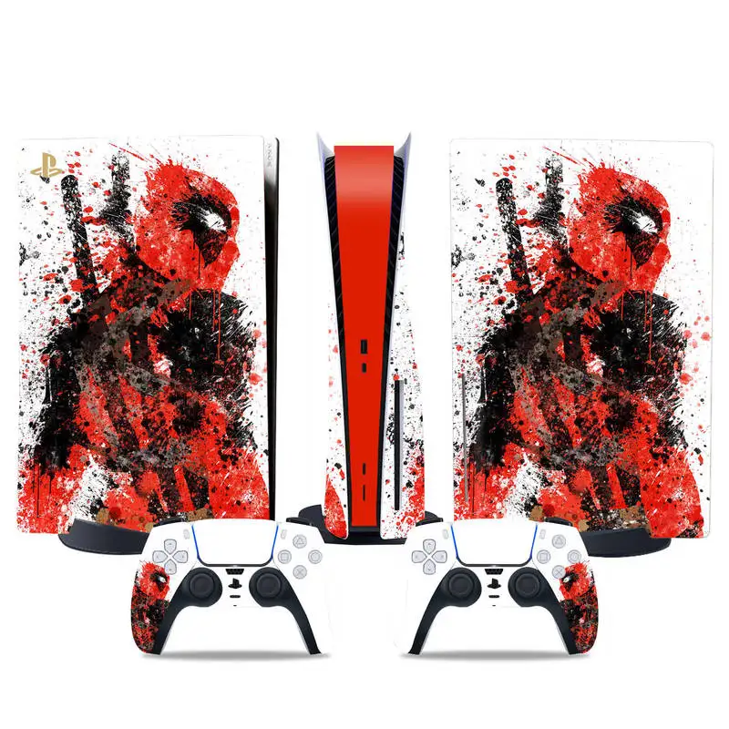 Ps5 Deadpool Console Full Body Skin Sticker Controller Sticker Protective Film Personalized Fashion Decal For Adult Gamers - view 3