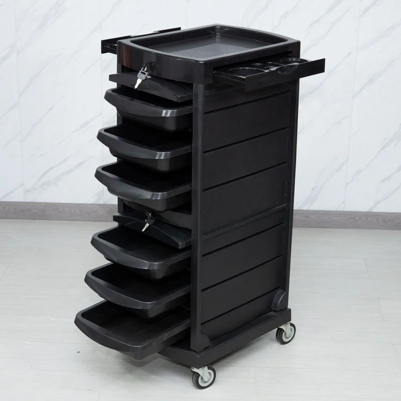 Security-Locked Sealed Cart, Hair Salon Cart, Salon Stylist Cart, Perming and Coloring Tool Cart