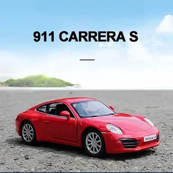 1:36 Porsche 911 Carrera S Sports Car Pull Back modello di auto giocattolo in lega per la collezione di regali per bambini