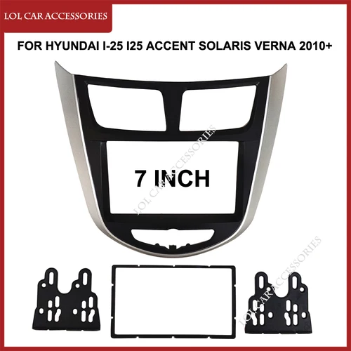 Imagen 2 del producto 7 pulgadas para HYUNDAI I-25 I25 Accent Solaris Verna 2010 Radio de coche reproductor MP5 Android unidad principal 2Din estéreo Fascia Panel marco de tablero