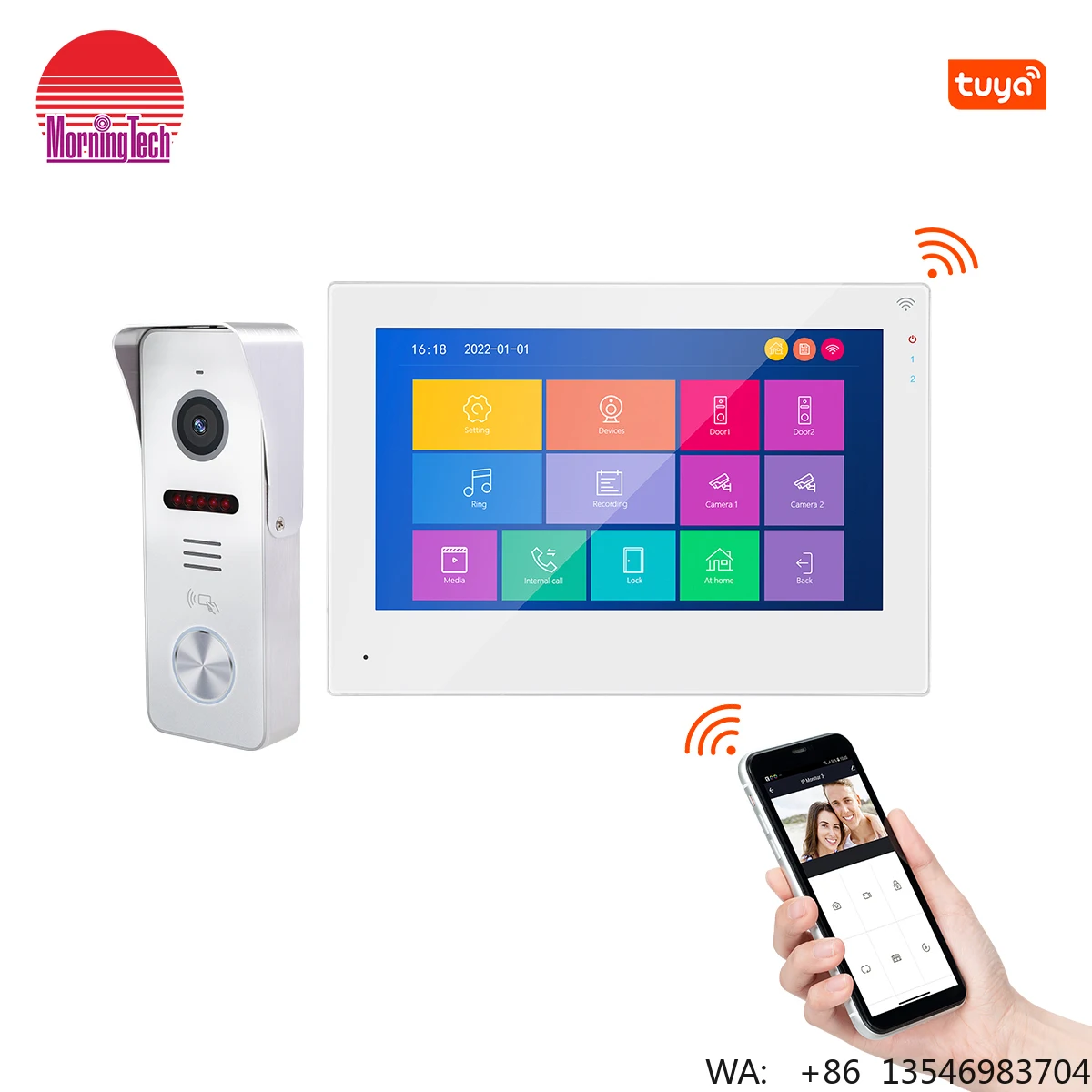 

7\" FHD 1080P Video Doorbell Camera Ring Door Phone Intercom for Apartment Video Door Phone for Home Use