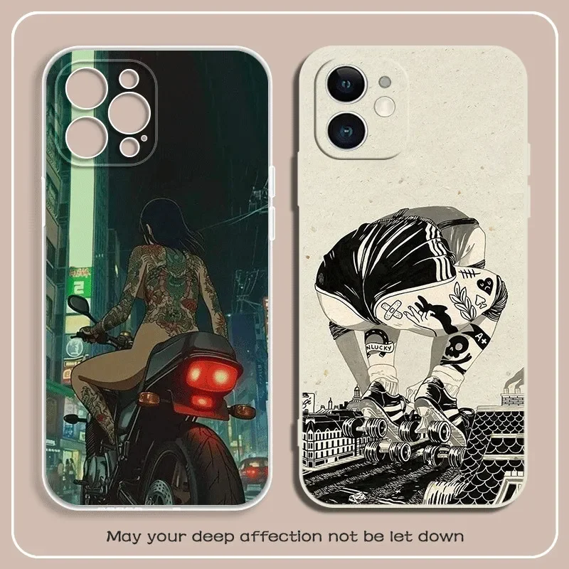 Performance Art Creative Locomotive Fashion For iPhone 16 15 14 13 12 11 Pro XR XS Max 7 8 Plus ShockCoveroof Phone Y2k Cover