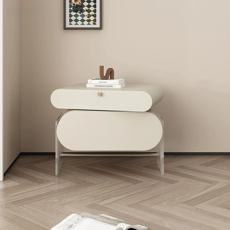 Acrylic bedside table simple modern cream wind mini storage bedside table suspension small