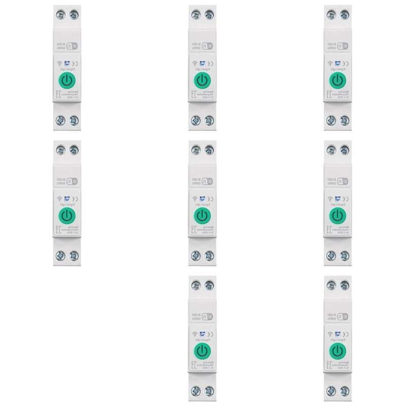 N91R-8X Tuya Wifi Smart Circuit Breaker 1P+N 63A Din Rail Switch With Electricity Statistics Remote Voice Control