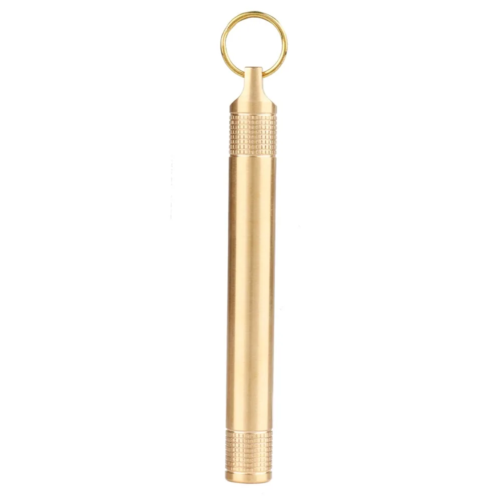 

Durable Brass Pill Bottle Key Ring Portable Toothpick Container Pill Case Camping