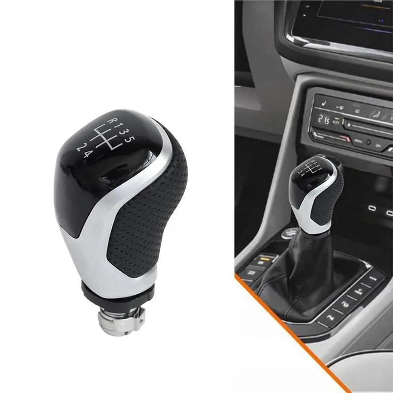 A80X-Gear Shift Lever Knob 5 Speed For VW Tiguan R-Line 2016-2024 Handball Shifter 5NB711113F 5NB 711 113 F Chrome