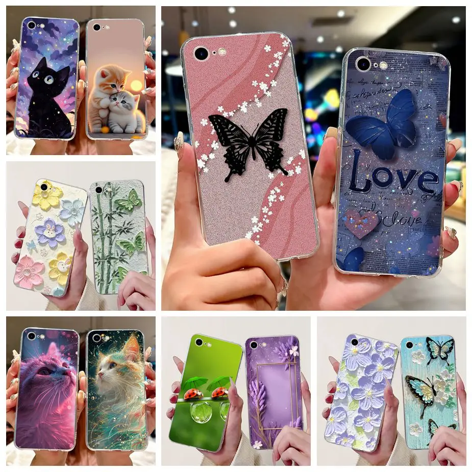 For Apple iPhone 7 Plus Case iPhone8 Plus Beautiful Butterfly Painted Cover Soft Slim Phone Case For iPhone 8 iPhone7 Plus Shell